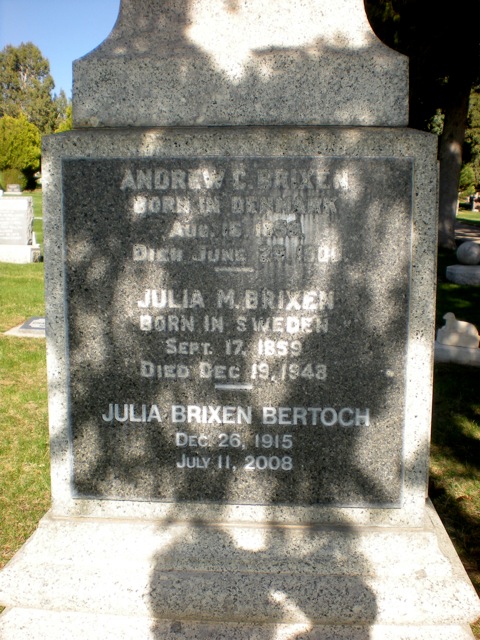 Andrew C Brixen and his wife Julia Gutke Brixen, and their granddaughter Julia Brixen Bertoch.