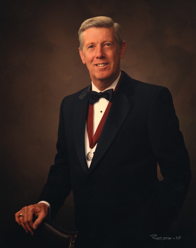 Marty Brixen wearing his FAIA medal