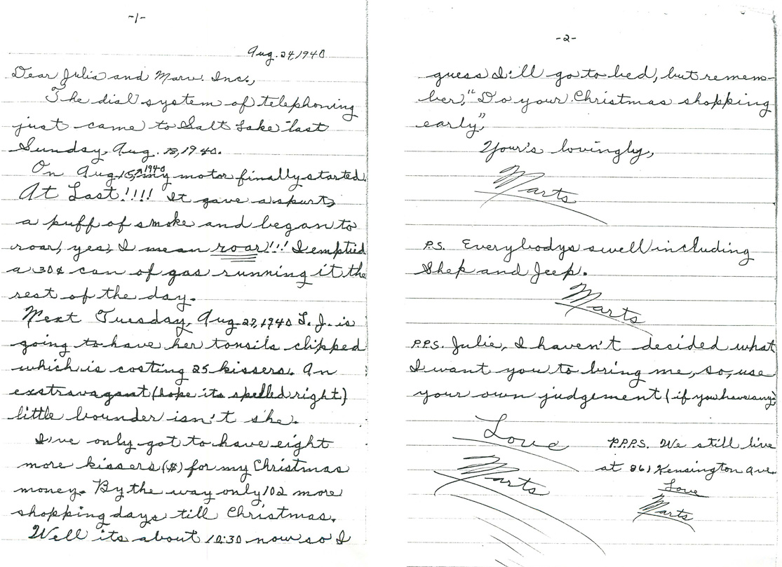 Letter from 13 year old Marty